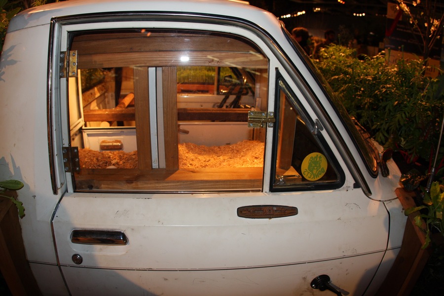 Chicken Coop in a Truck Cab!